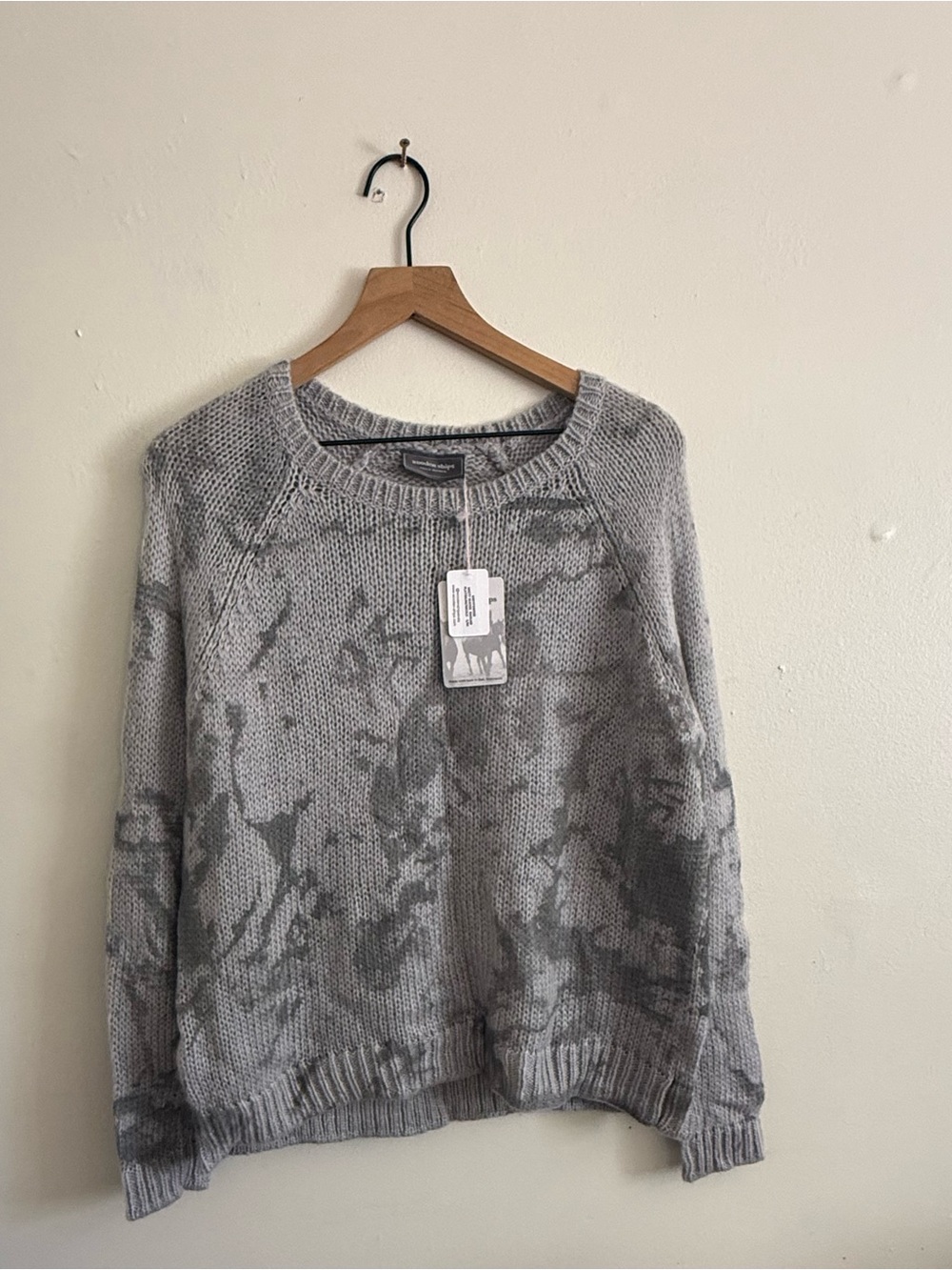 Wooden Ships Gray Tie-Dye Crewneck Sweater